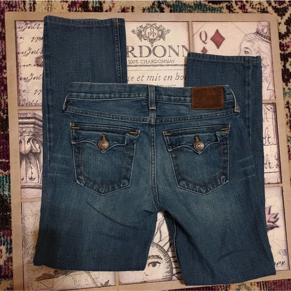 Kids Girls True Religion Button Pocket Straight Leg Jeans - Picture 2 of 8